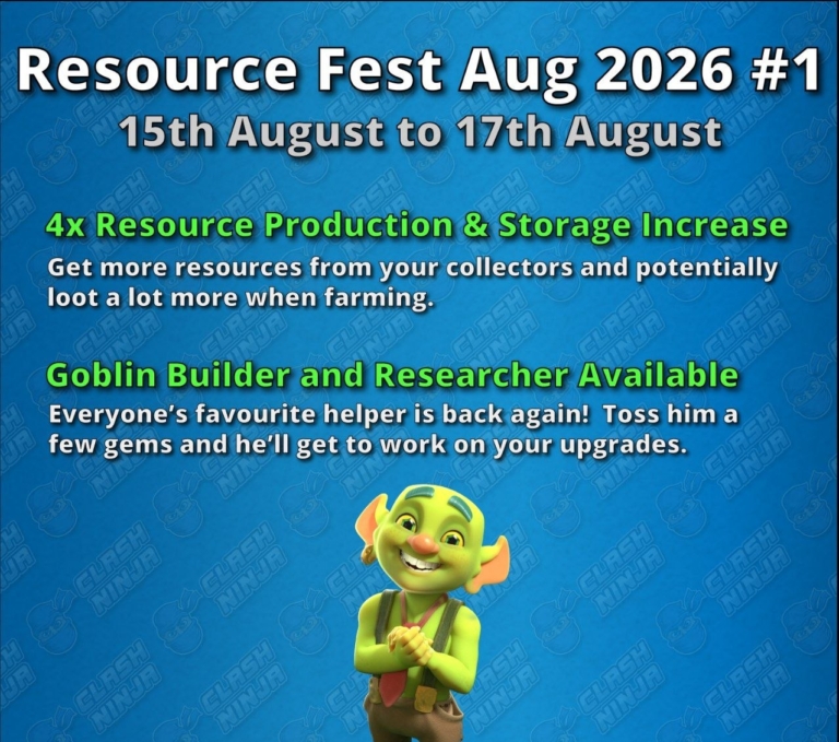 رویداد Resource Fest کلش آف کلنز؛ ۴۸ ساعت منابع ۴ برابر