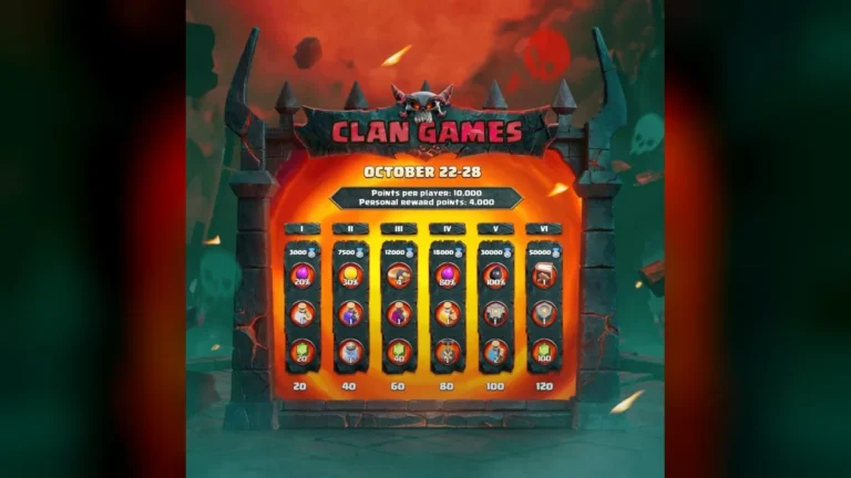 جوایز کلن گیمز اکتبر ۲۰۲۶ کلش آف کلنز در Tier 5 و Tier 6